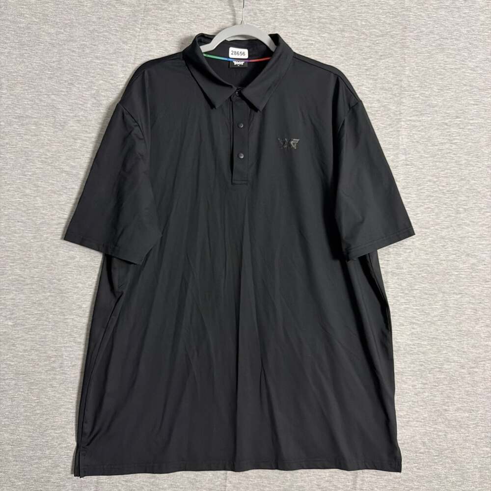 PXG Men's XL Solid Black Short Sleeve Stretch Performance Polo Shirt